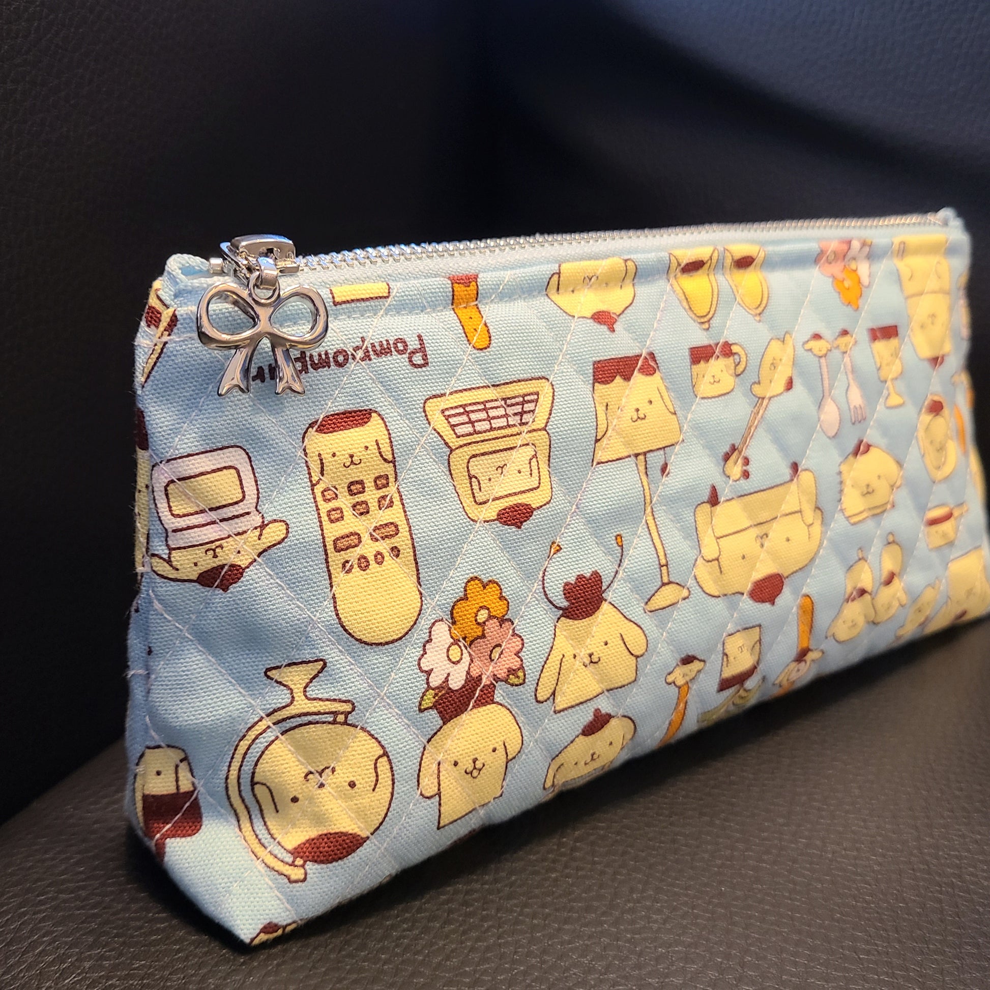 Pompompurin quilted zipper pencil pouch (Handmade, FREE shipping world –  Just Cutie